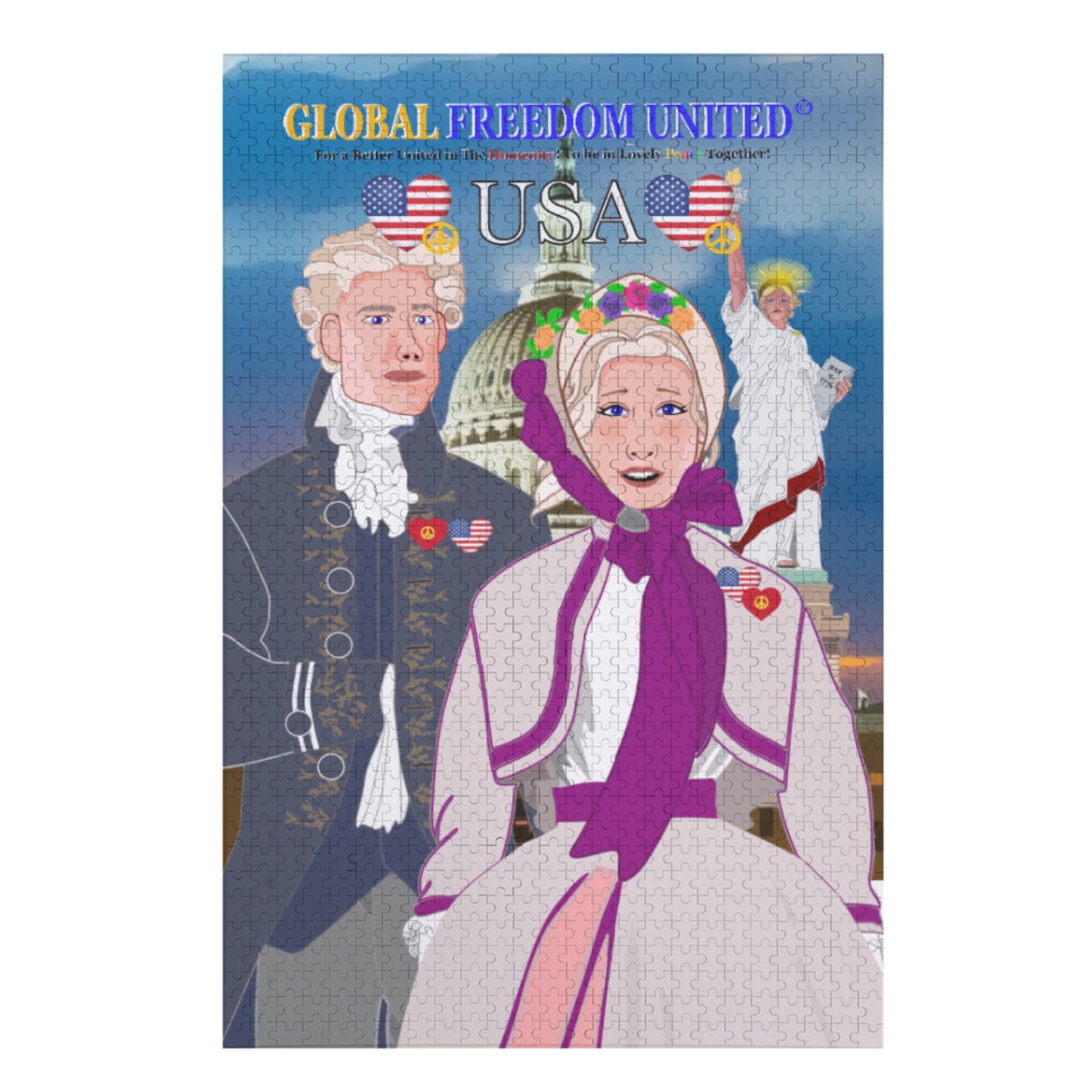 Puzzle GLOBAL FREEDOM UNITED©  Couple USA Tradition