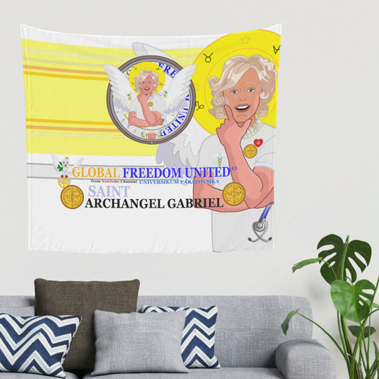 Tapestry GLOBAL FREEDOM UNITED© Archangel Gabriel English  Yellow
