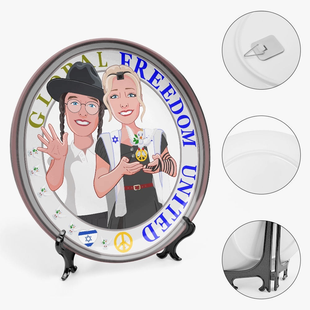 GLOBAL FREEDOM UNITED© Couple Israel Ceramic Decorative Plates