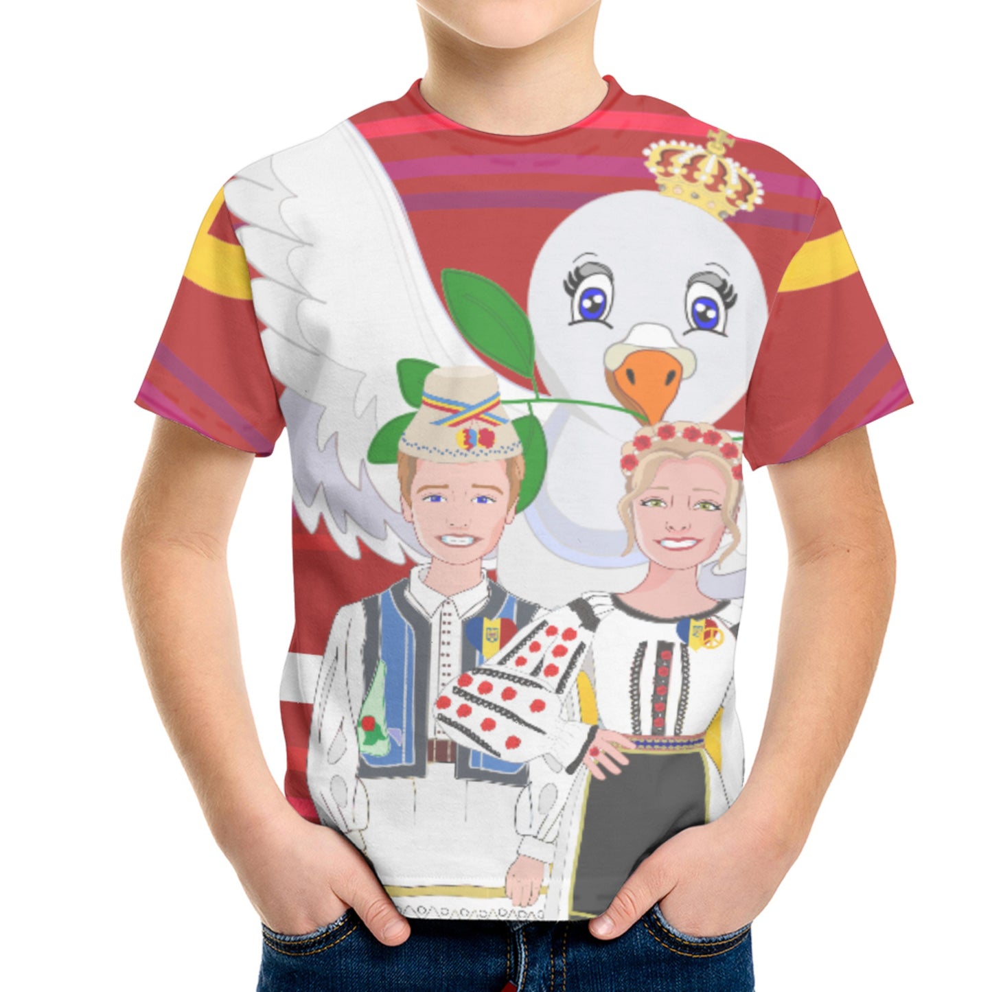 Kid´s T-shirt GLOBAL FREEDOM UNITED© Couple Romania Red