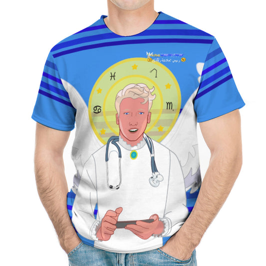 Men´s T-Shirt GLOBAL FREEDOM UNITED© Archangel Rafael Arabic Deep Blue