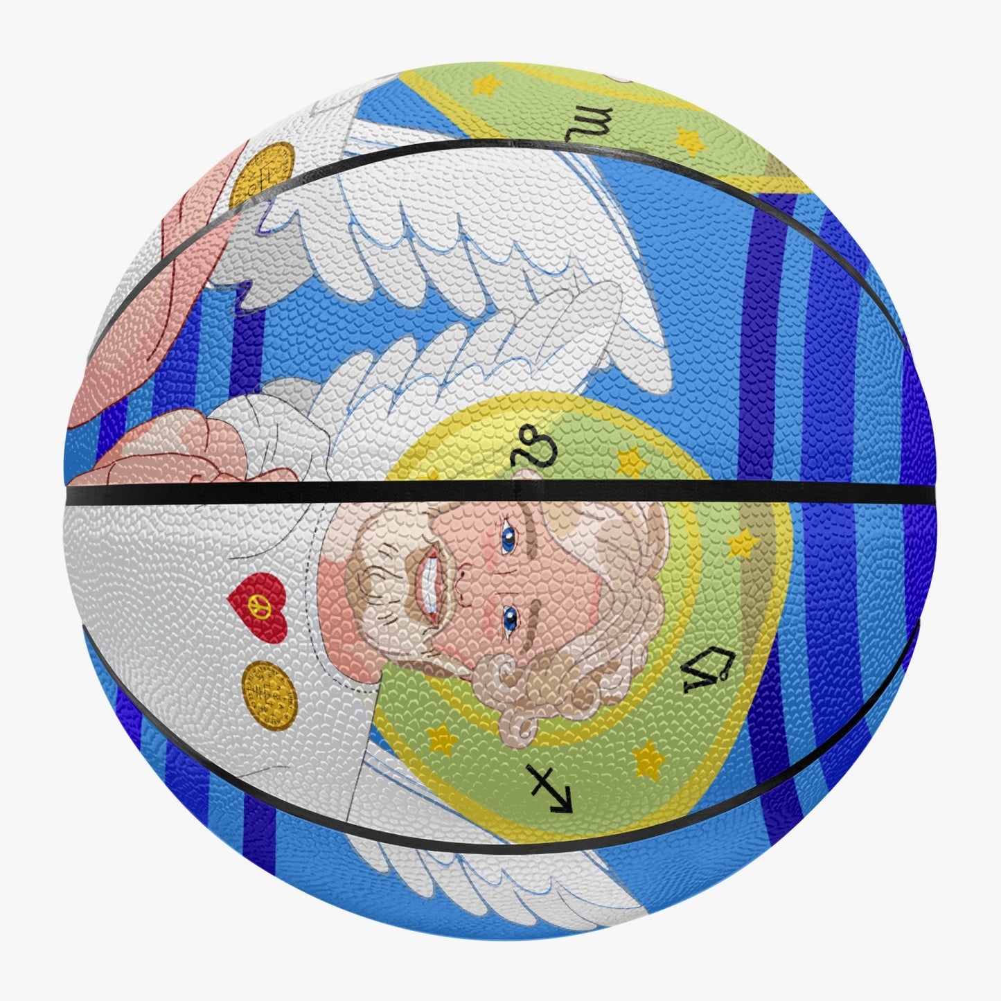 Basketball - Eight - Panel Printed GLOBAL FREEDOM UNITED© 4 ARCHANGELS DEEP BLUE