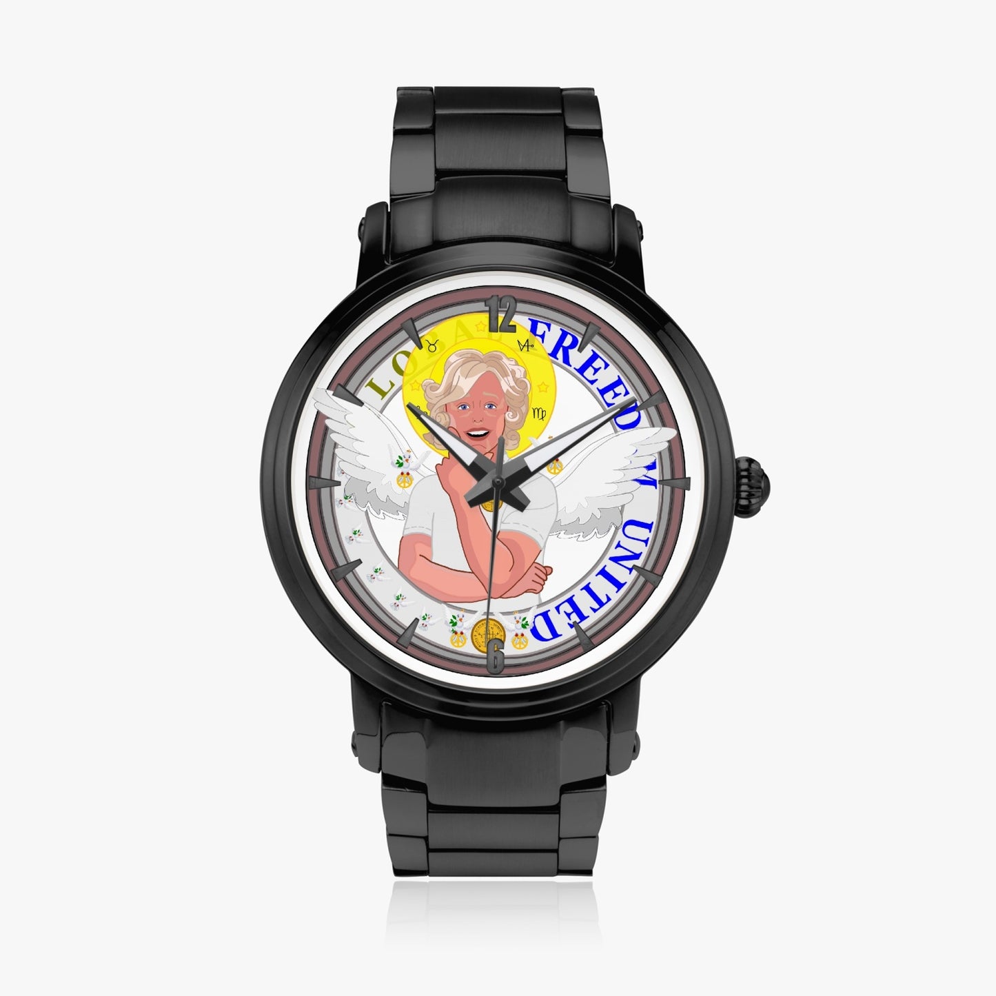 New Steel Strap Automatic Watch (With Indicators) GLOBAL FREEDOM UNITED© ARCHANGEL GABRIEL