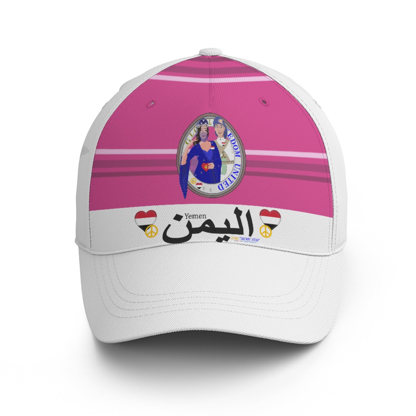 Basketball Cap GLOBAL FREEDOM UNITED© Couple Yemen Pink2