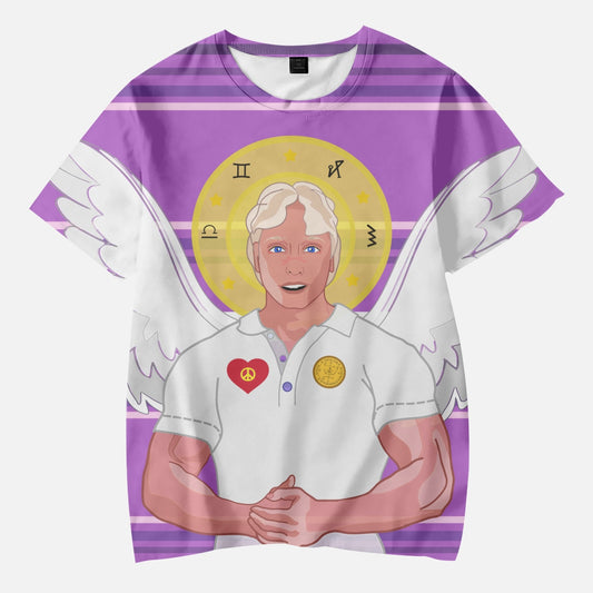 AOP Kids' Short T-Shirts FREEDOM UNITED ARCHANGEL MICHAEL HEBREW LILAC