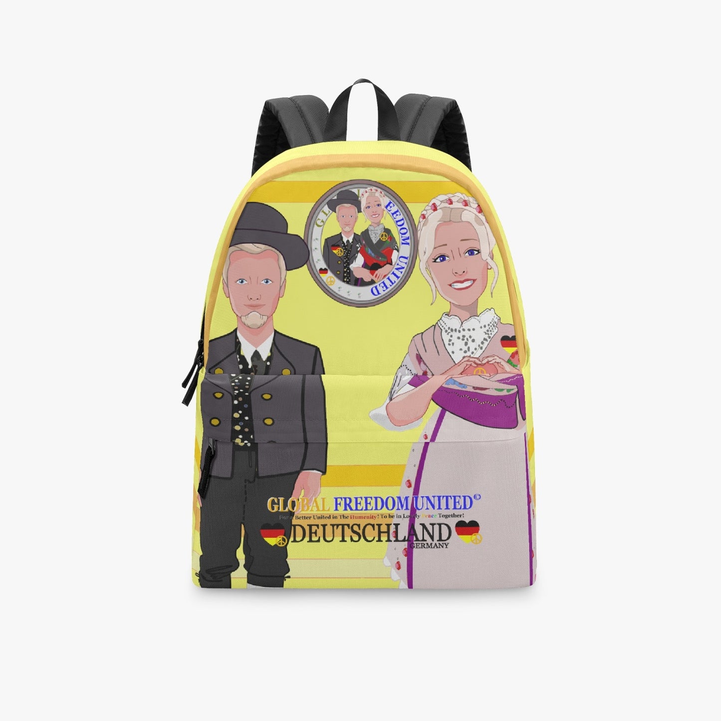 GLOBAL FREEDOM UNITED© Couple Germany Yellow - All-over-print Canvas Backpack