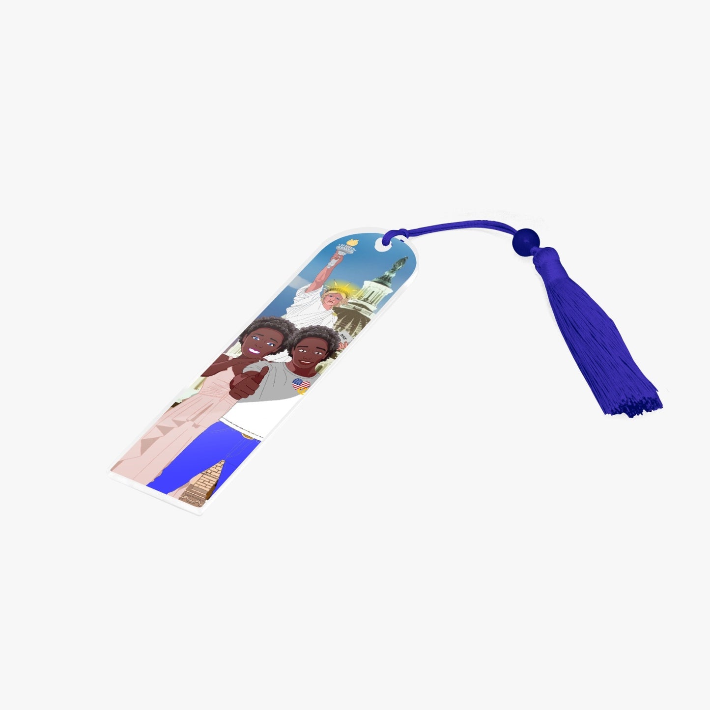 Acrylic Bookmark - Semicircle GLOBAL FREEDOM UNITED© COUPLE USA V1