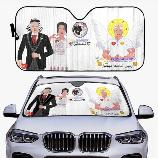 GLOBAL FREEDOM UNITED© Couple Palestina  Car Windshield Sun Shade