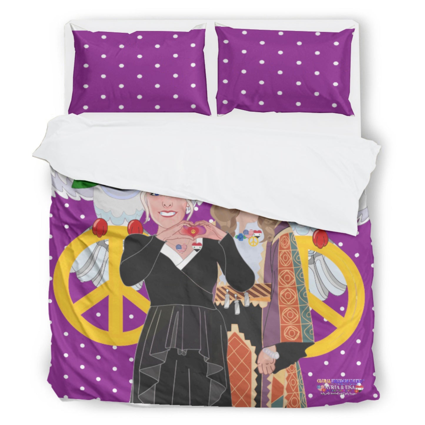 Bed Line GLOBAL FREEDOM UNITED© Women Syria & USA Lilac