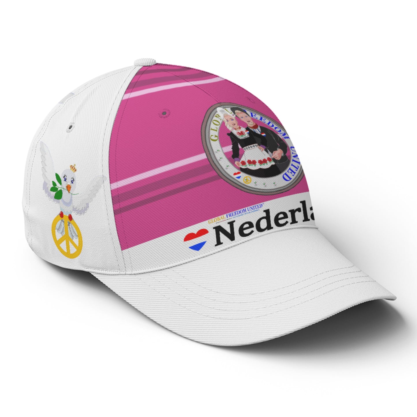 Basketball Cap GLOBAL FREEDOM UNITED© Couple Nederland Pink2