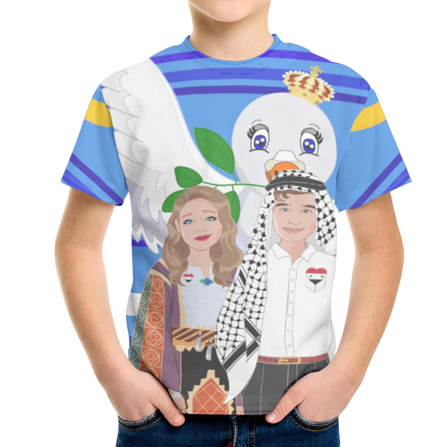 Kid´s T-shirt GLOBAL FREEDOM UNITED© Couple Syria  Deep Blue