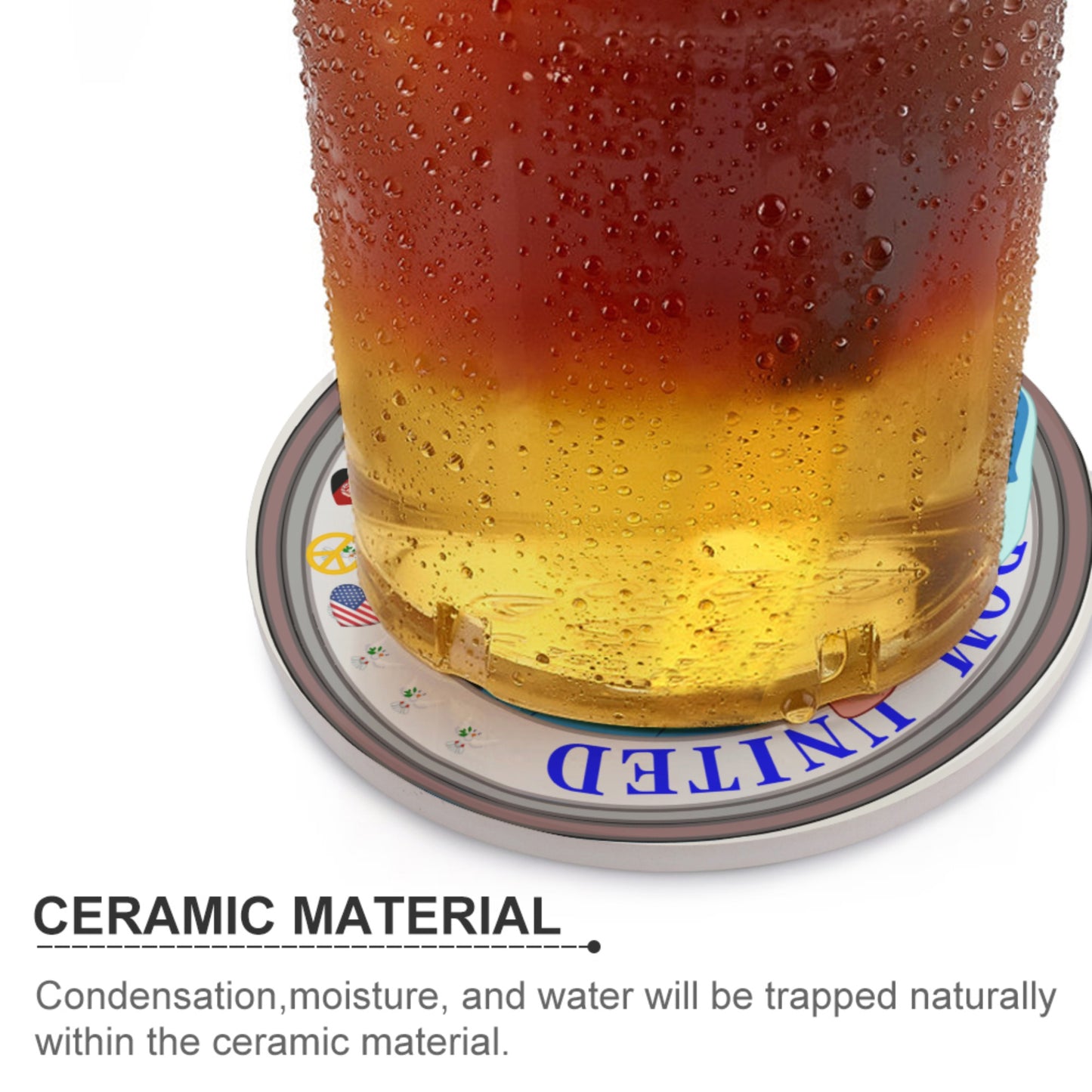 Ceramic Car Coaster  GLOBAL FREEDOM UNITED© Women Afghanistan & USA