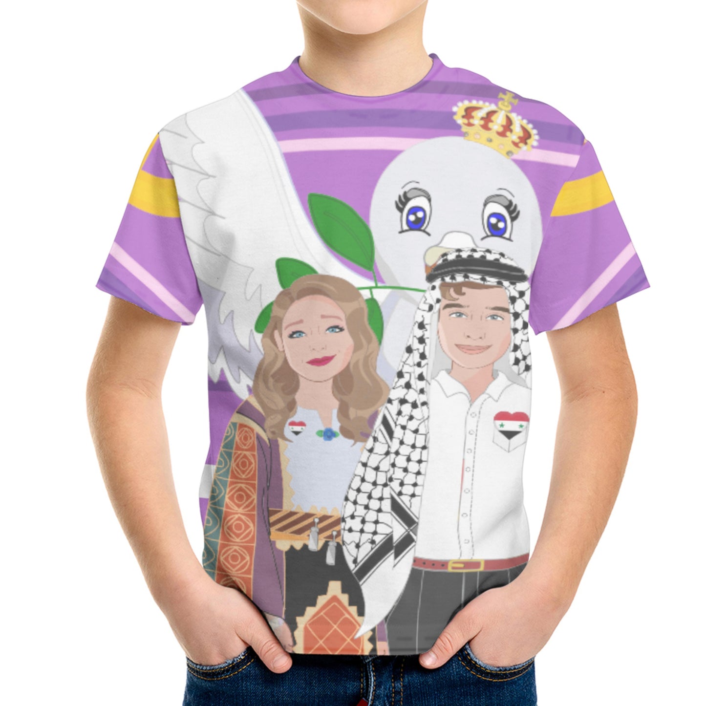 Kid´s T-shirt GLOBAL FREEDOM UNITED© Couple Syria  Lilac