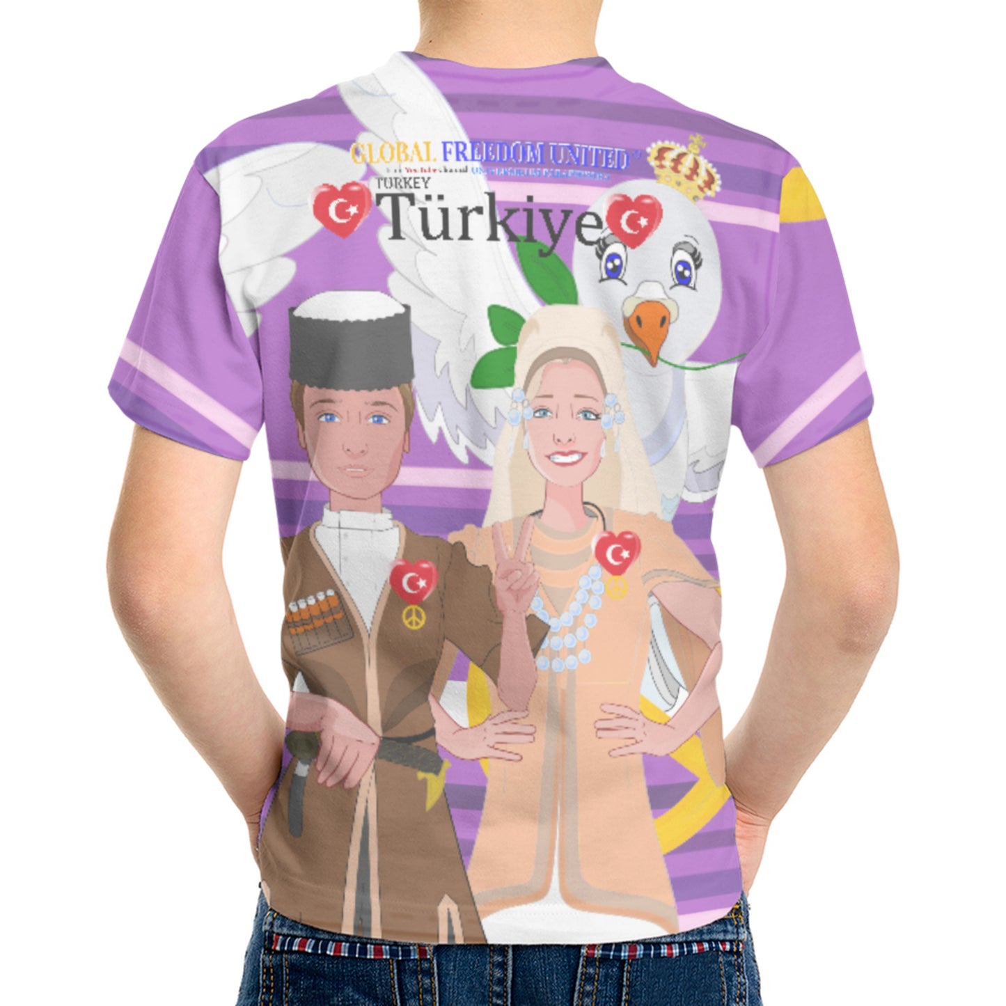 Kid´s T-shirt GLOBAL FREEDOM UNITED© Couple Turkey Lilac
