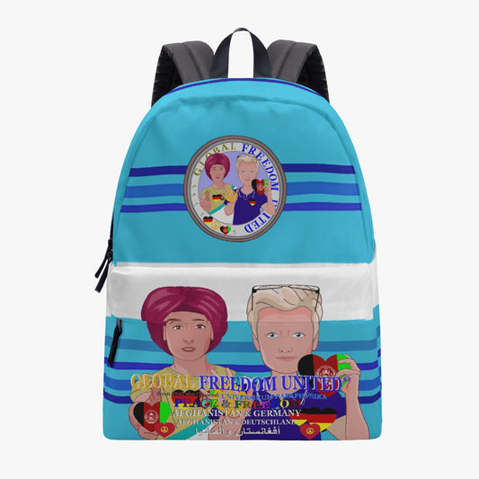 GLOBAL FREEDOM UNITED MEN AFGHANISTAN & GERMANY OLD PEACE BLUE All-over-print Canvas Backpack