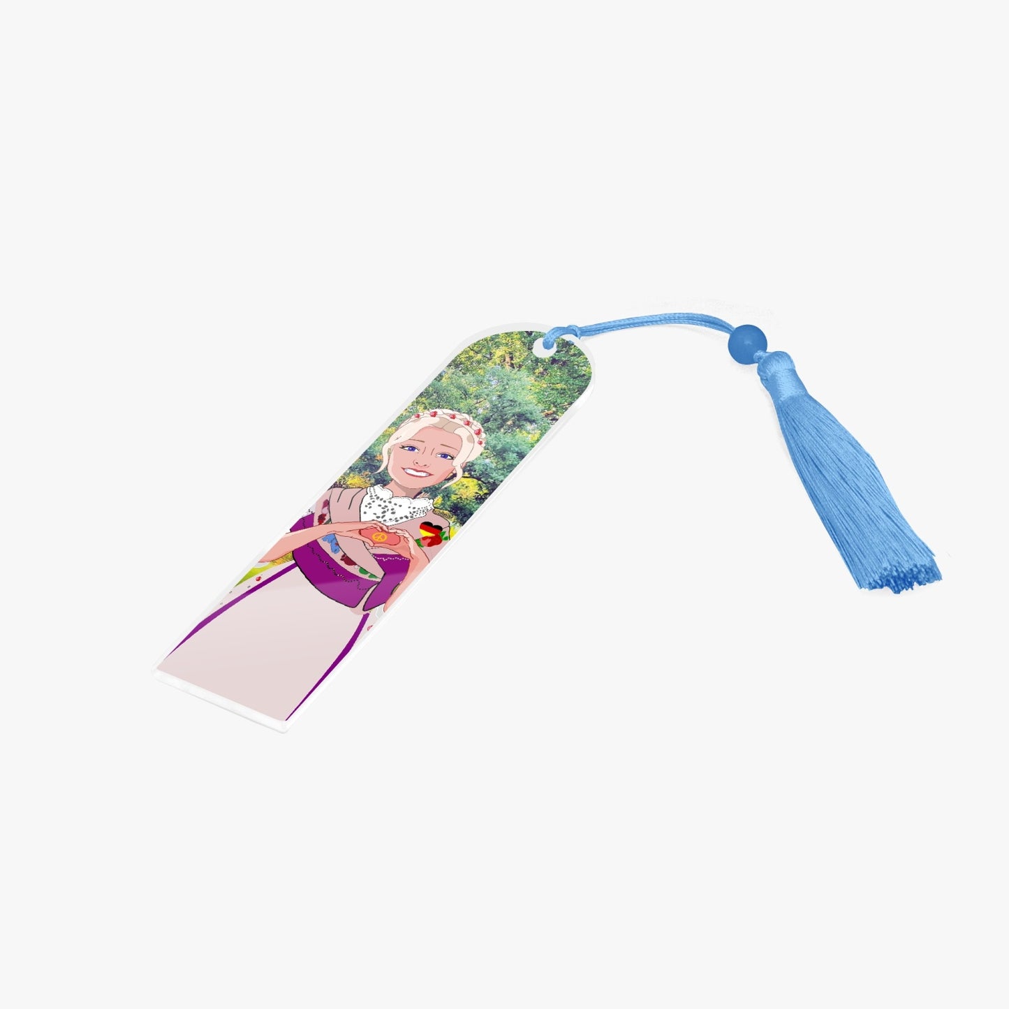 Acrylic Bookmark - Semicircle GLOBAL FREEDOM UNITED© German Girl Pink