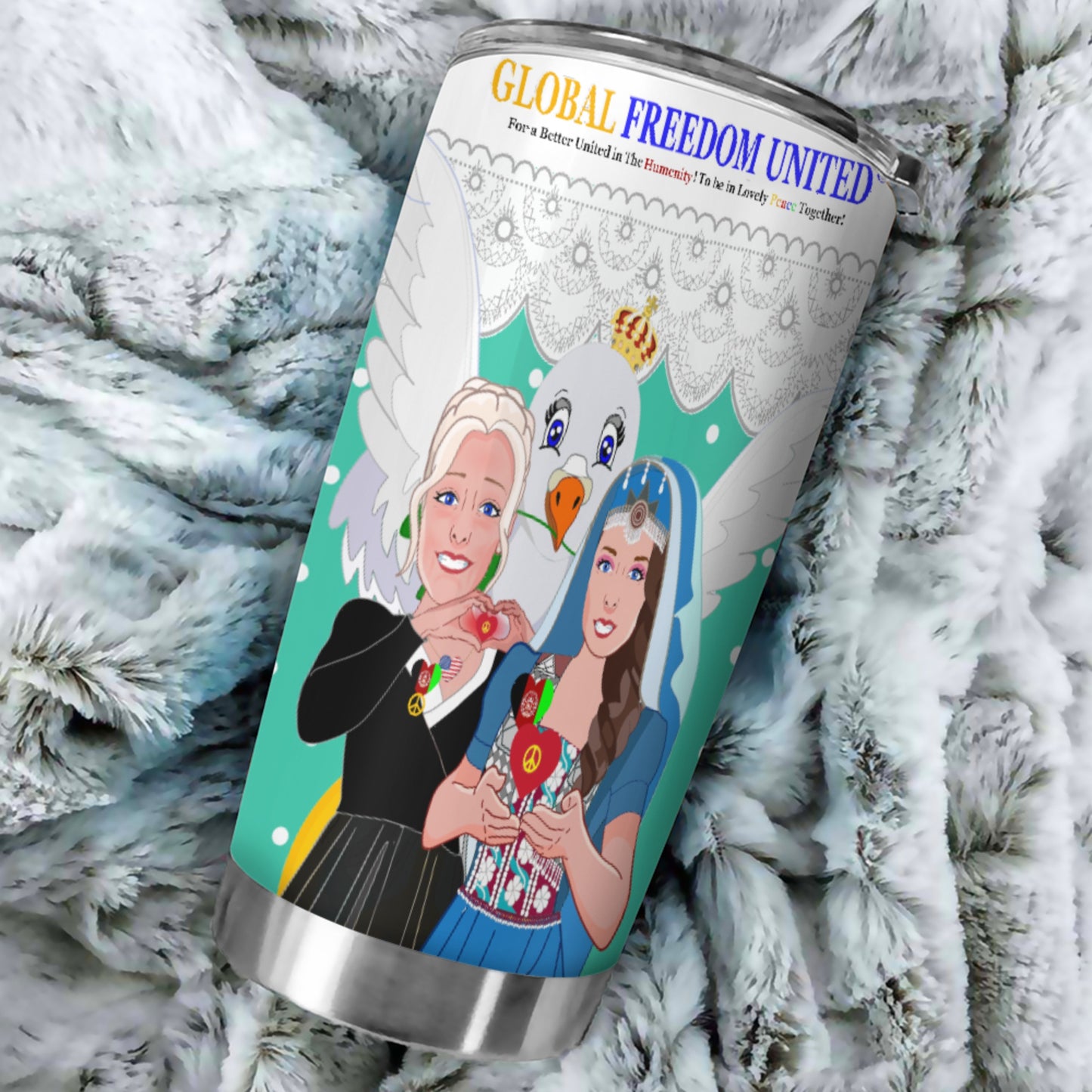 Tumbler GLOBAL FREEDOM UNITED© Women Afghanistan & USA Green