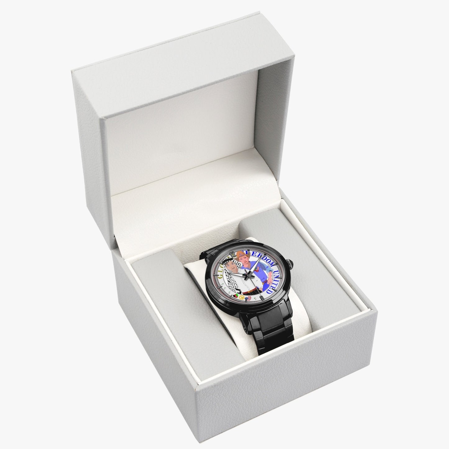 GLOBAL FREEDOM UNITED© New Steel Strap Automatic Watch (With Indicators) Men Afghanistan & USA