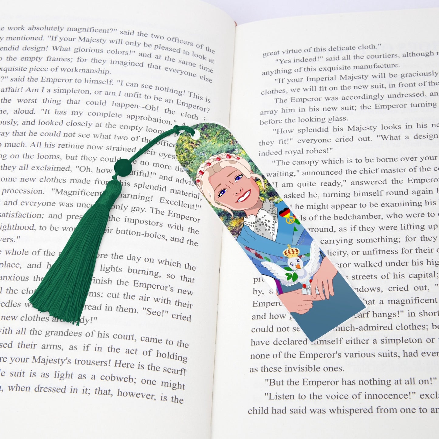 Acrylic Bookmark - Semicircle GLOBAL FREEDOM UNITED© German Girl Light Blue
