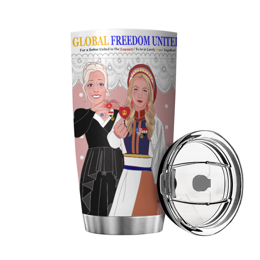 Tumbler GLOBAL FREEDOM UNITED© Women Iraq & USA Pink1