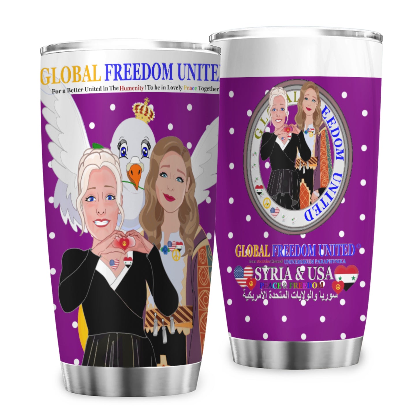 Tumbler GLOBAL FREEDOM UNITED© Women Syria & USA Lilac