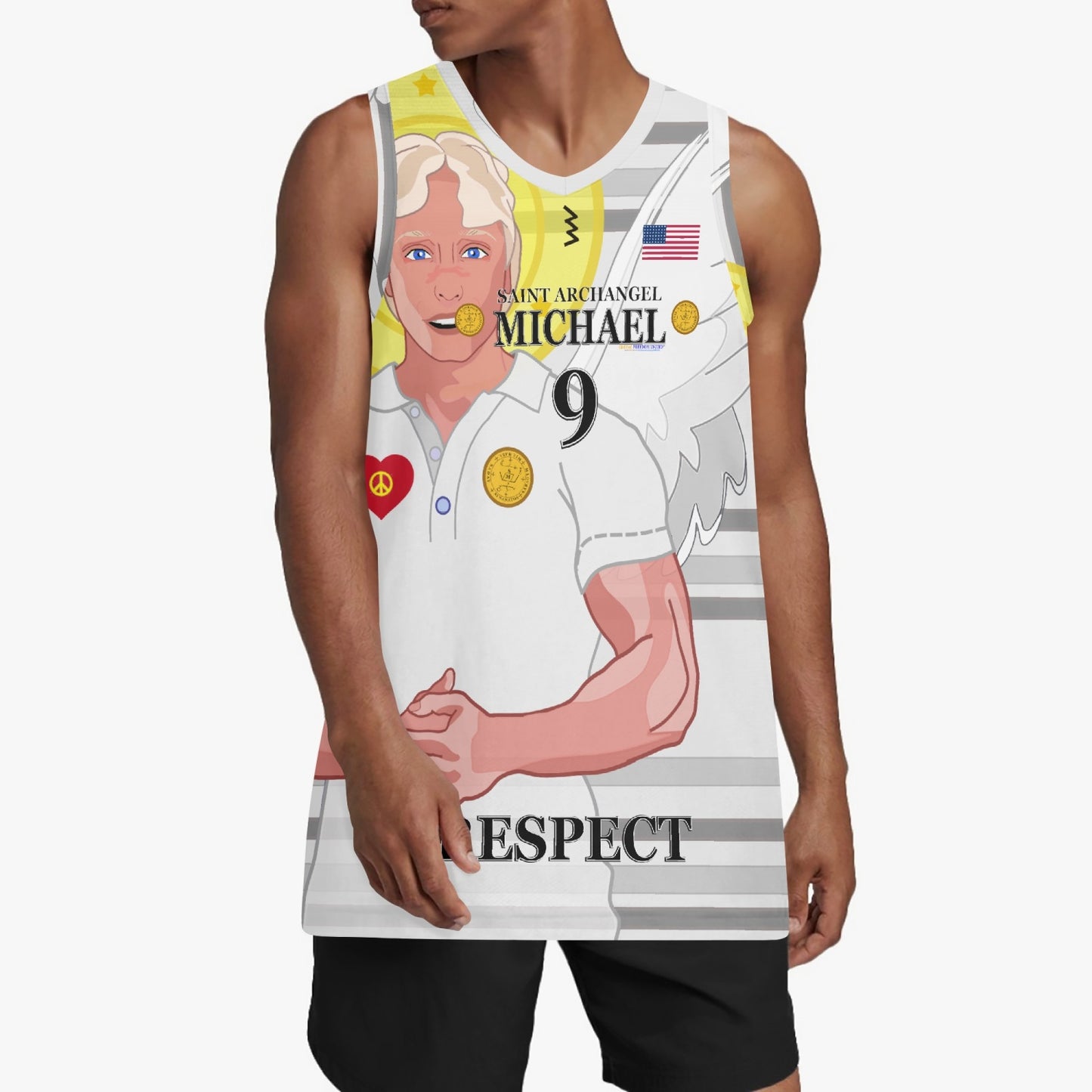Basketball Jersey GLOBAL FREEDOM UNITED ARCHANGEL MICHAEL USA 9