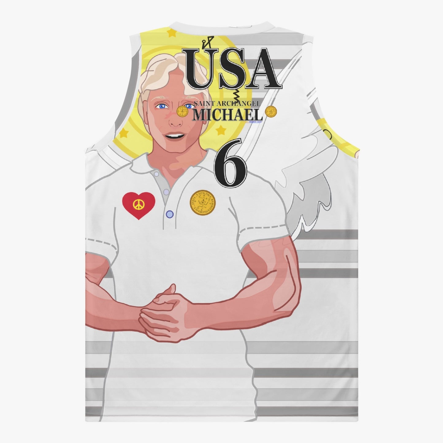Basketball Jersey GLOBAL FREEDOM UNITED ARCHANGEL MICHAEL USA 6
