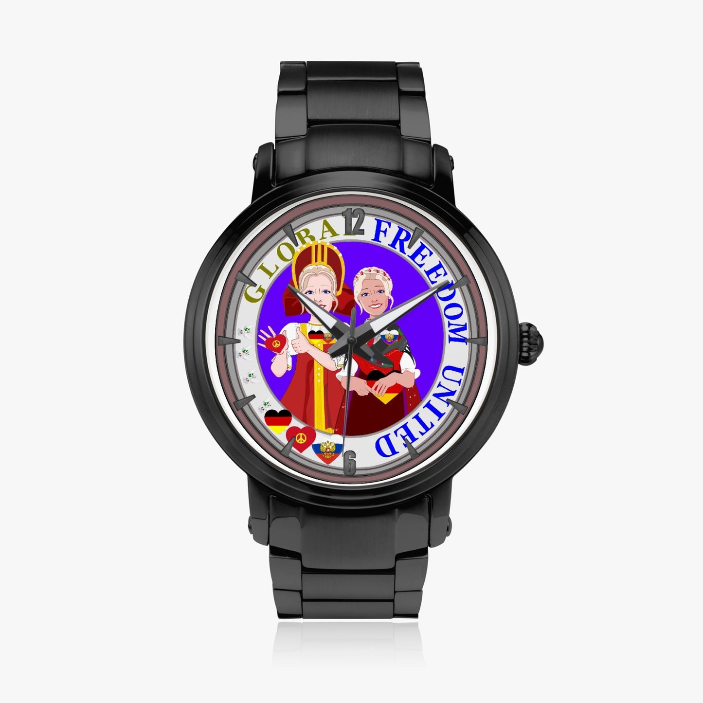 New Steel Strap Automatic Watch (With Indicators) GLOBAL FREEDOM UNITED© RUSSIA & GERMANY