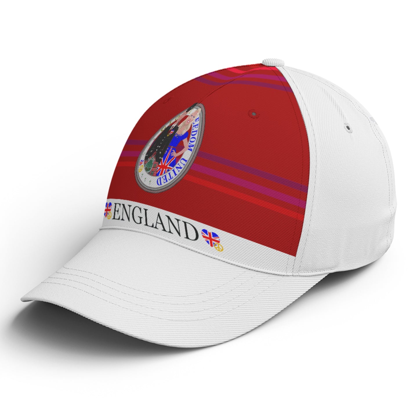 Basketball Cap GLOBAL FREEDOM UNITED© Couple England Red