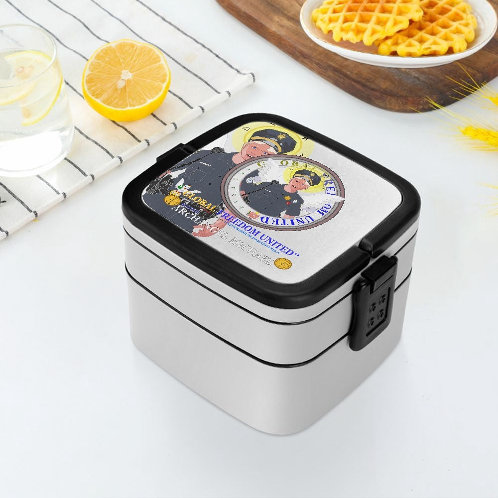 Double-layer Lunch Box GLOBAL FREEDOM UNITED© Archangel Michael Policemen