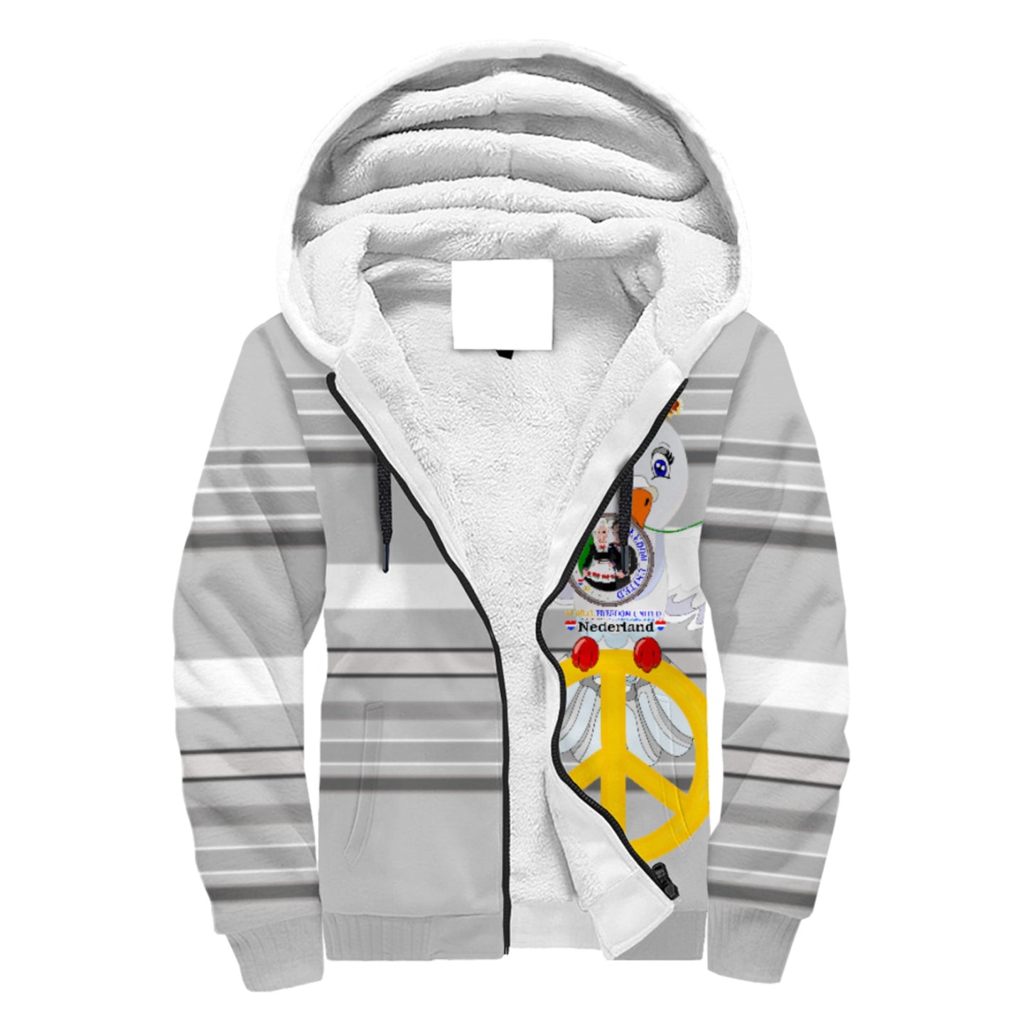 Plush Hoodie GLOBAL FREEDOM UNITED© Couple Nederland  Grey
