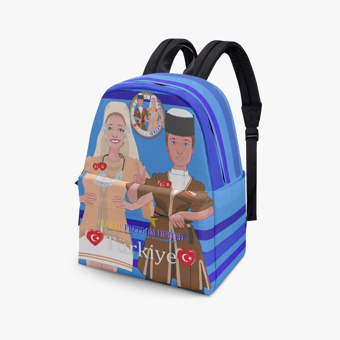 GLOBAL FREEDOM UNITED© Couple Turkey Deep Blue - All-over-print Canvas Backpack