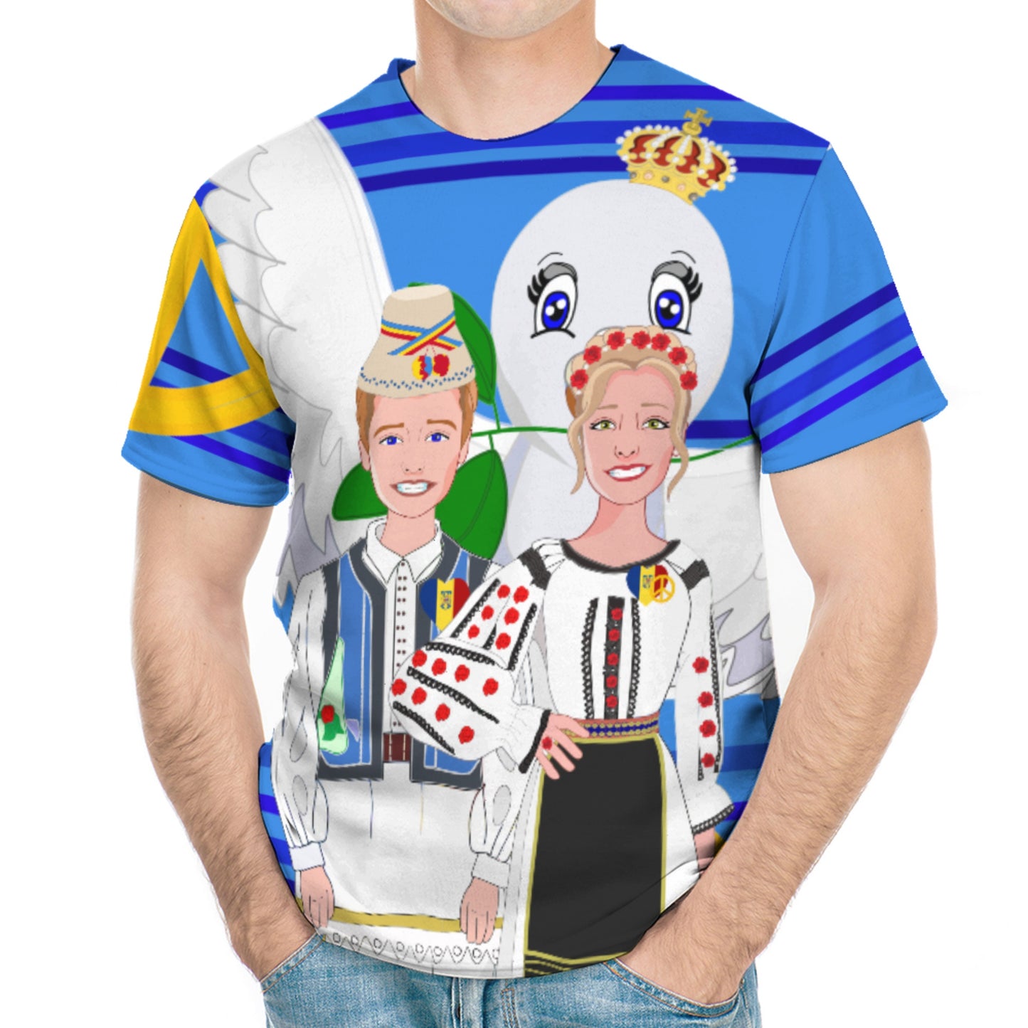 Men´s T-shirt GLOBAL FREEDOM UNITED© Couple Romania Deep Blue