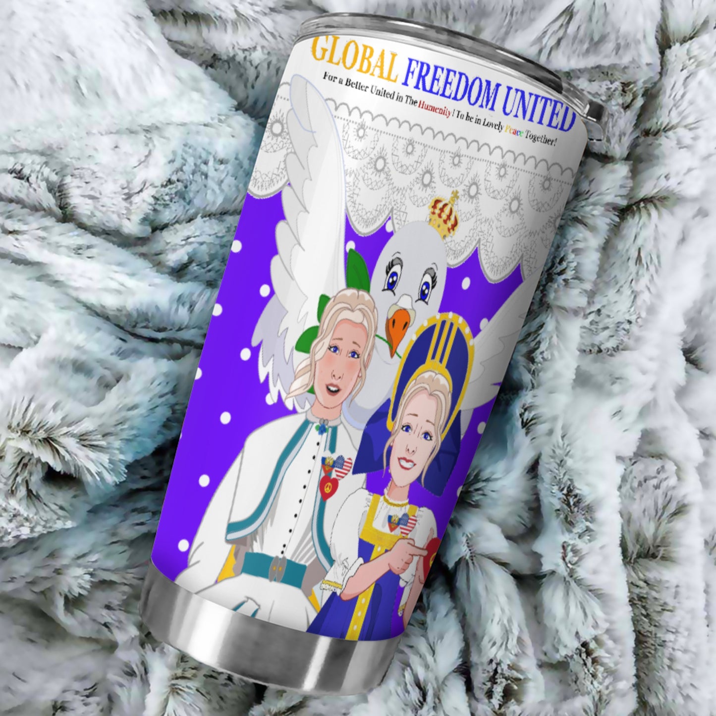Tumbler GLOBAL FREEDOM UNITED© Women Russia & USA Lilac2