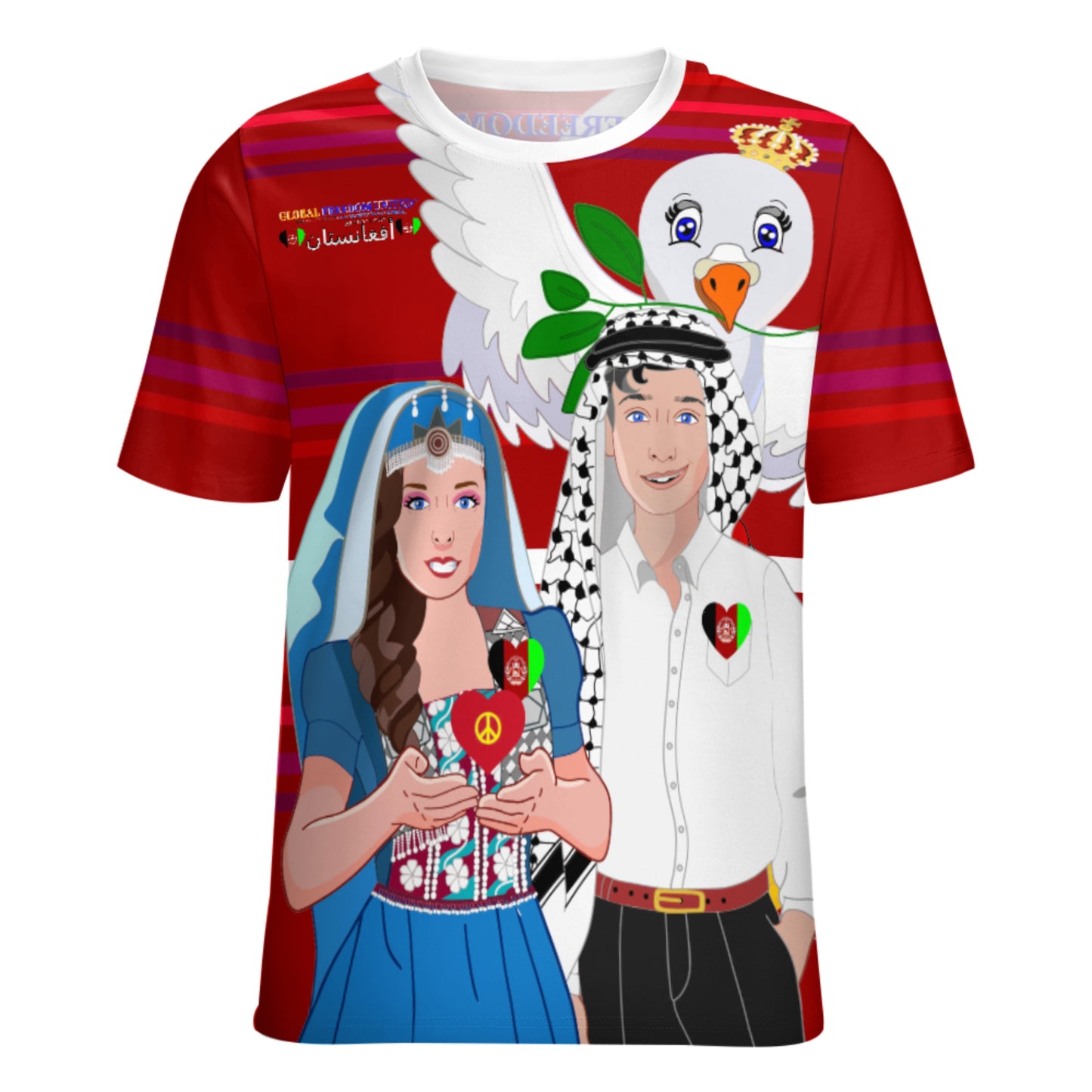 Women´s T-shirt 2 GLOBAL FREEDOM UNITED© Couple Afghanistan Red
