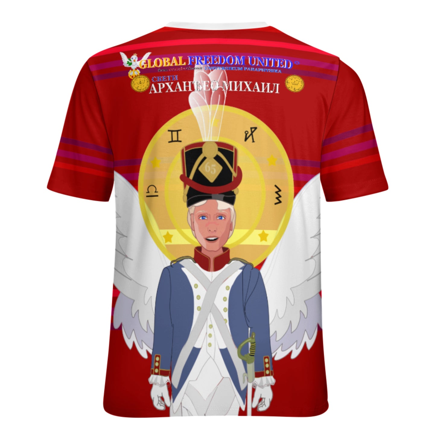 Women´s T-shirt  GLOBAL FREEDOM UNITED© Archangel Michael Serbia V3 Red