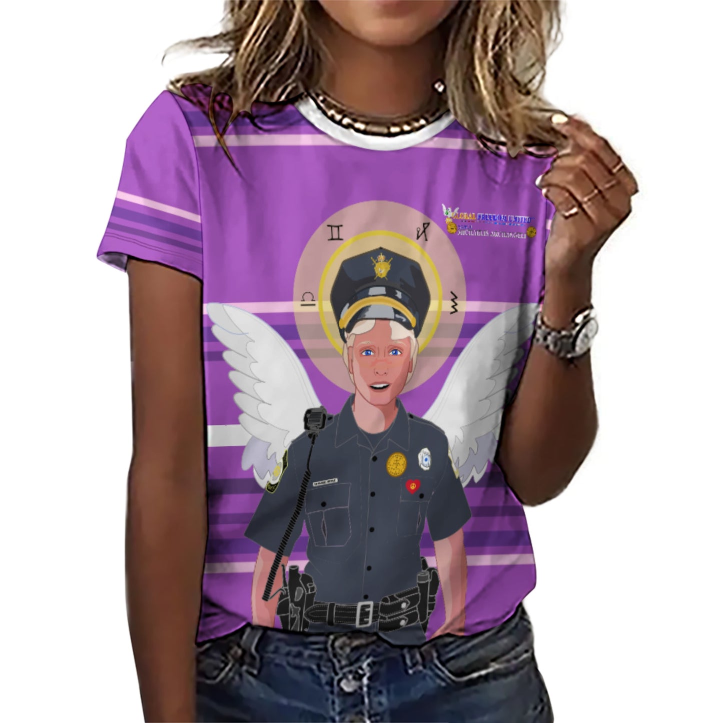 Women´s T-shirt  Global Freedom United© Archangel Michael In Latin V4 Lilac