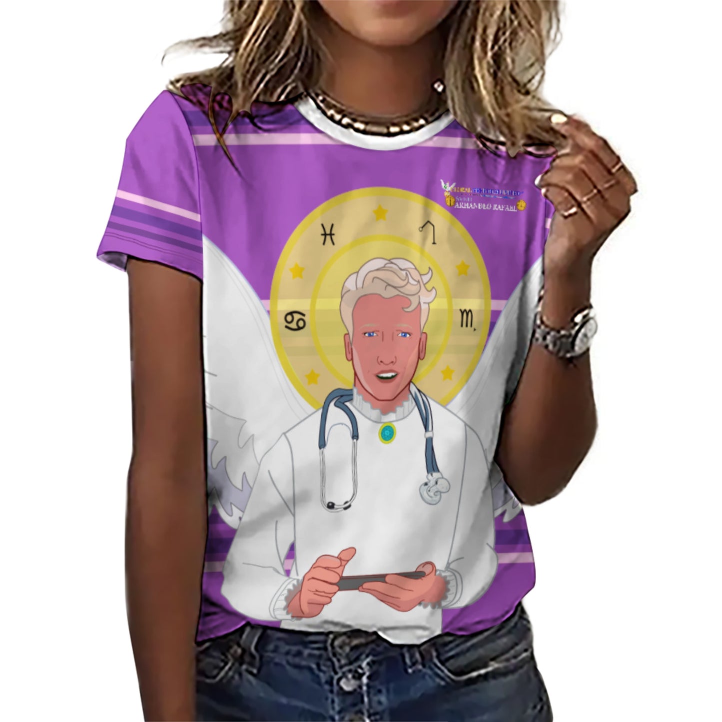 Women´s T-shirt GLOBAL FREEDOM UNITED© Archangel Rafael Croatia Lilac