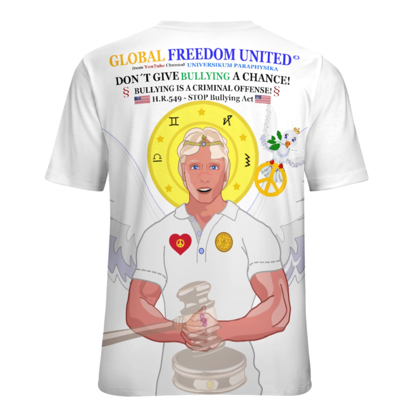 Women´s T-shirt GLOBAL FREEDOM UNITED© Anti Bullying Wight USA