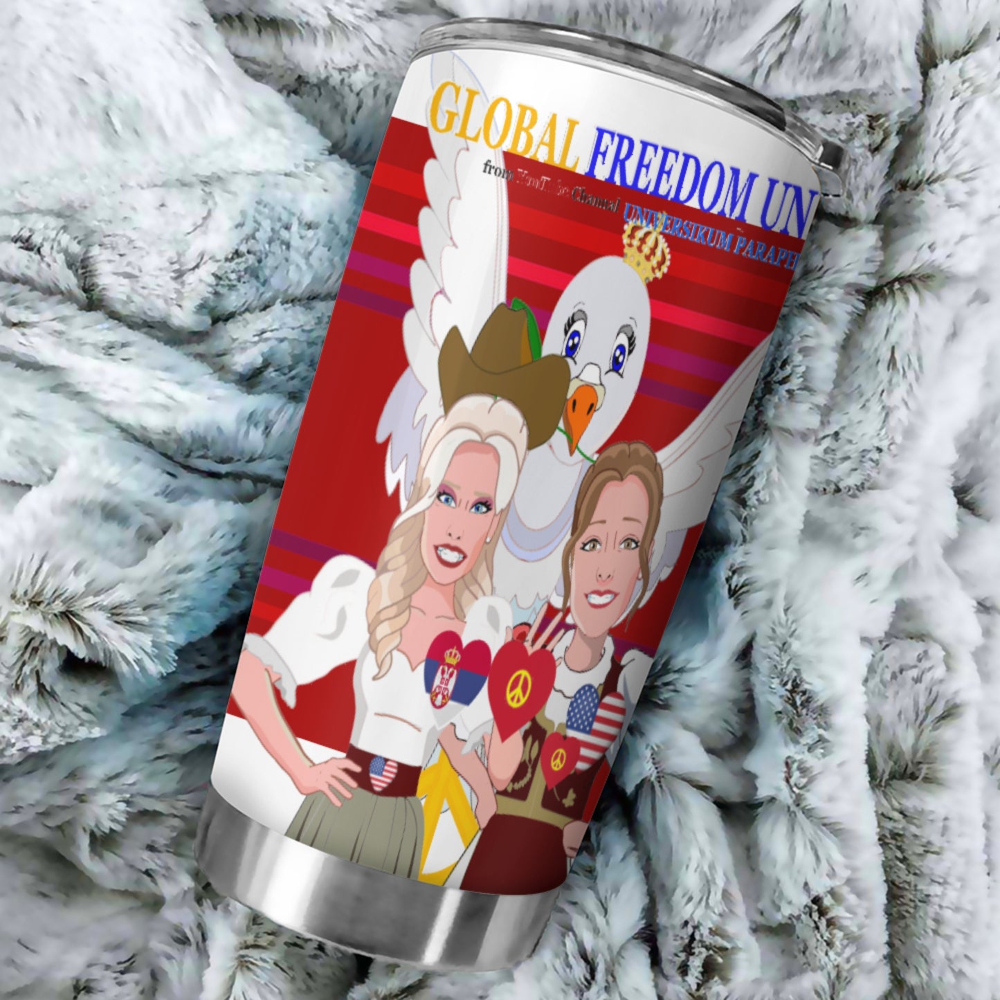 Tumbler GLOBAL FREEDOM UNITED© Women Serbia & USA Red