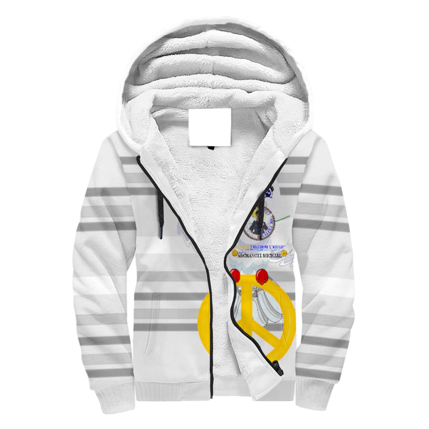 Plush Hoodie GLOBAL FREEDOM UNITED© Archangel Michael As Policemen Wight