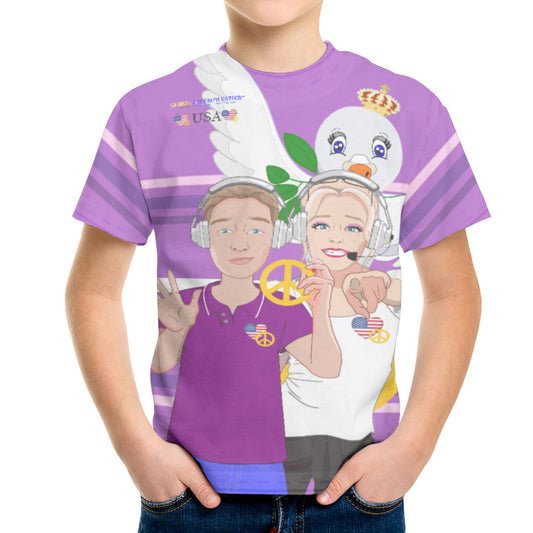 Kit´s T-shirt GLOBAL FREEDOM UNITED© Couple USA Wight American Lilac