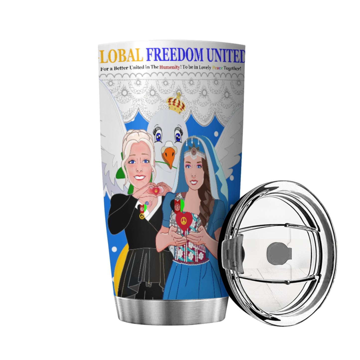 Tumbler GLOBAL FREEDOM UNITED© Women Afghanistan & USA Blue