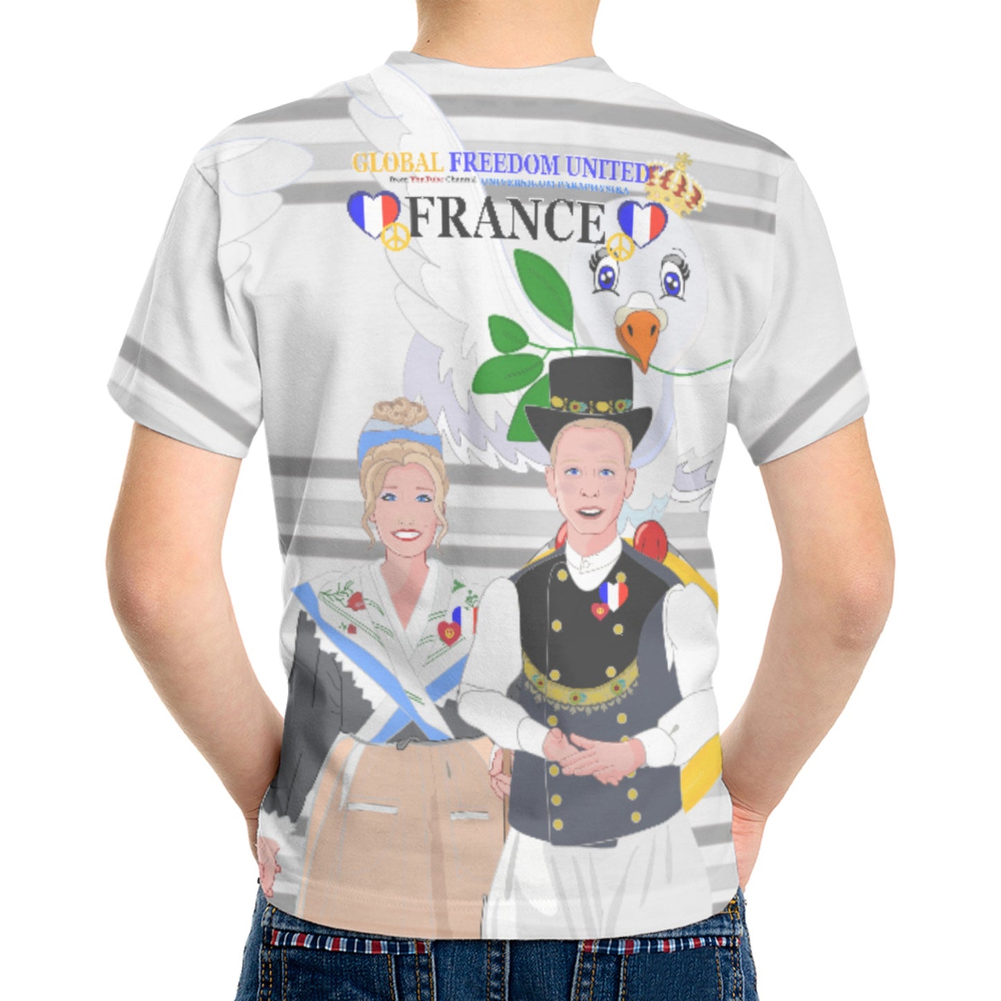 Kit´s T-shirt GLOBAL FREEDOM UNITED© Couple French Grey