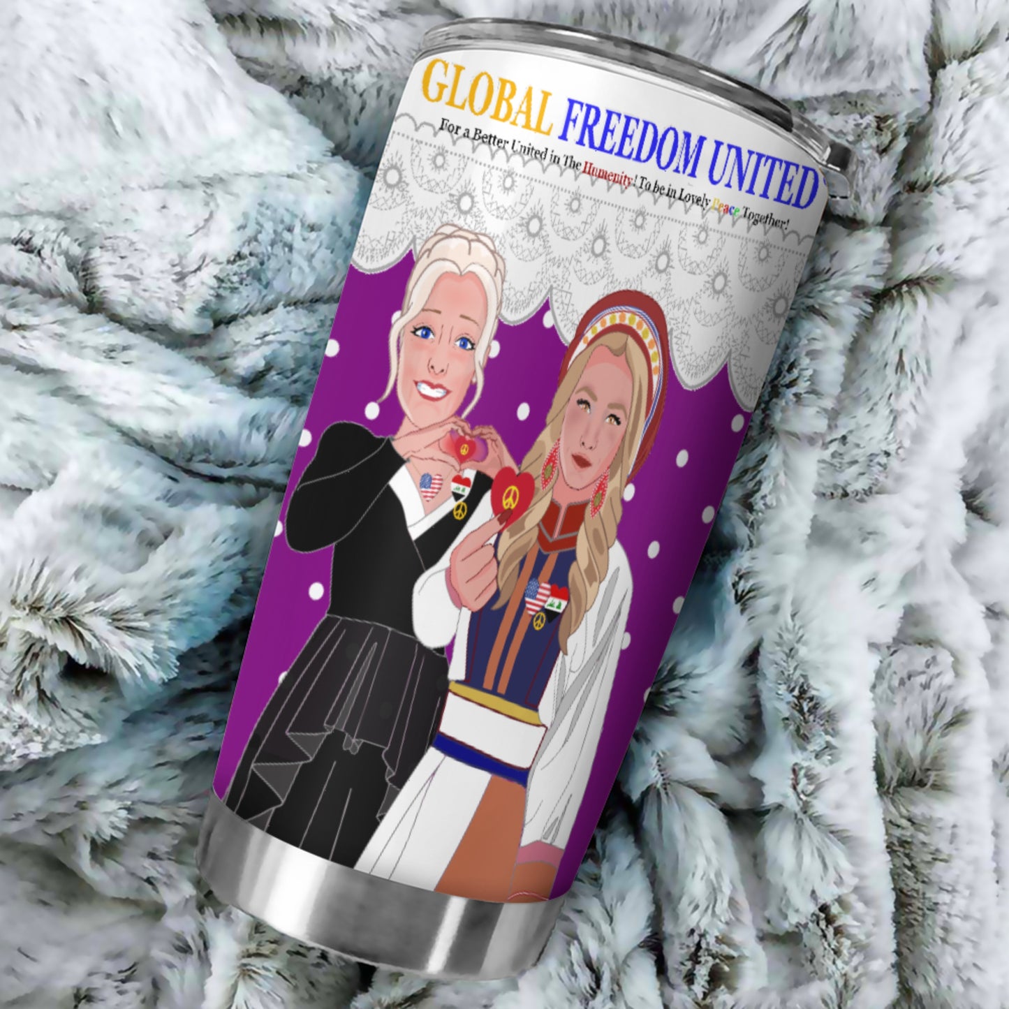 Tumbler GLOBAL FREEDOM UNITED© Women Iraq & USA Lilac