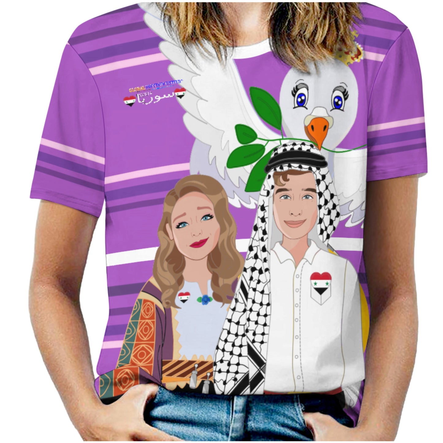 Women´s T-shirt  GLOBAL FREEDOM UNITED© Couple Syria Lilac