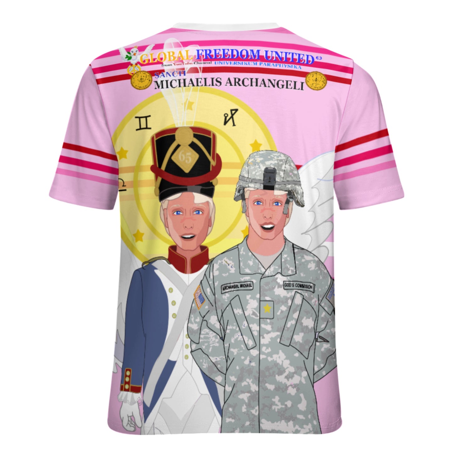 Women´s T-shirt  Global Freedom United© Archangel Michael In Latin V3 Pink1