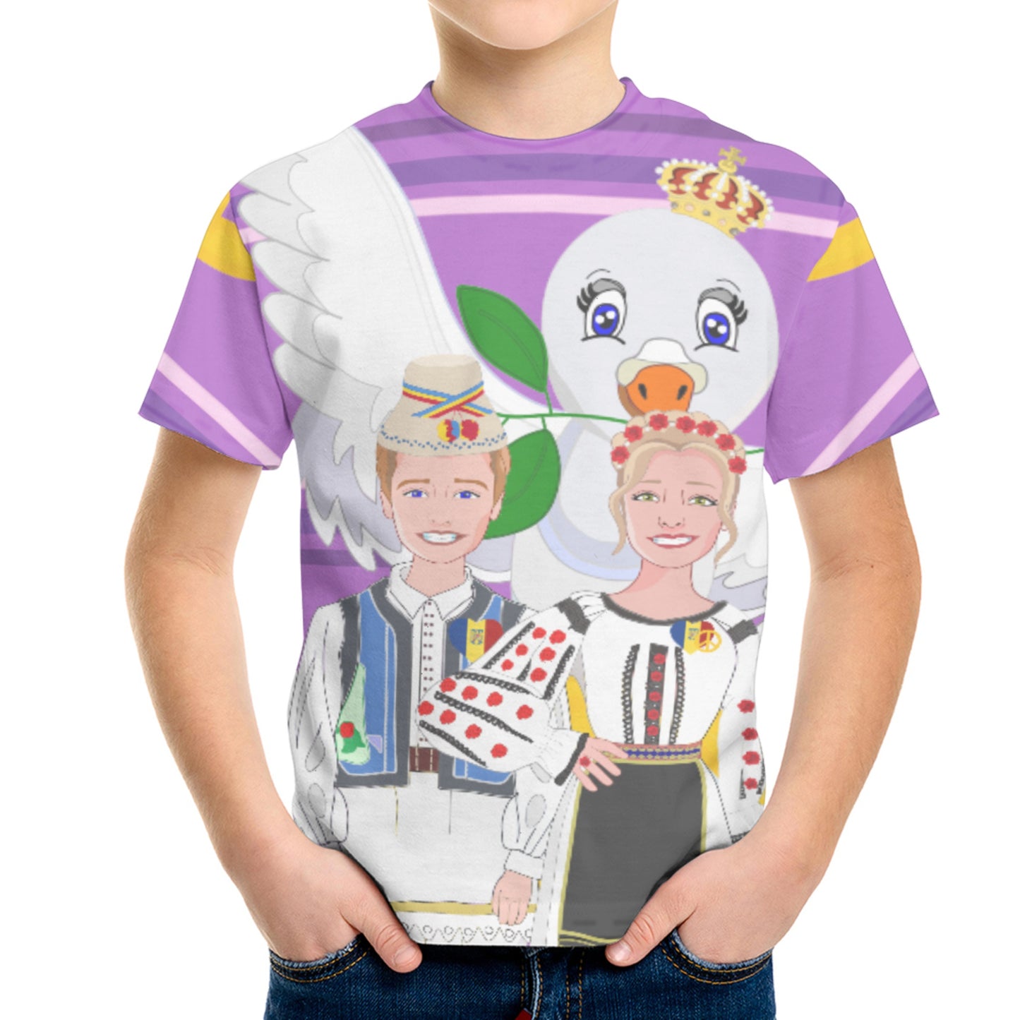 Kid´s T-shirt GLOBAL FREEDOM UNITED© Couple Romania Lilac