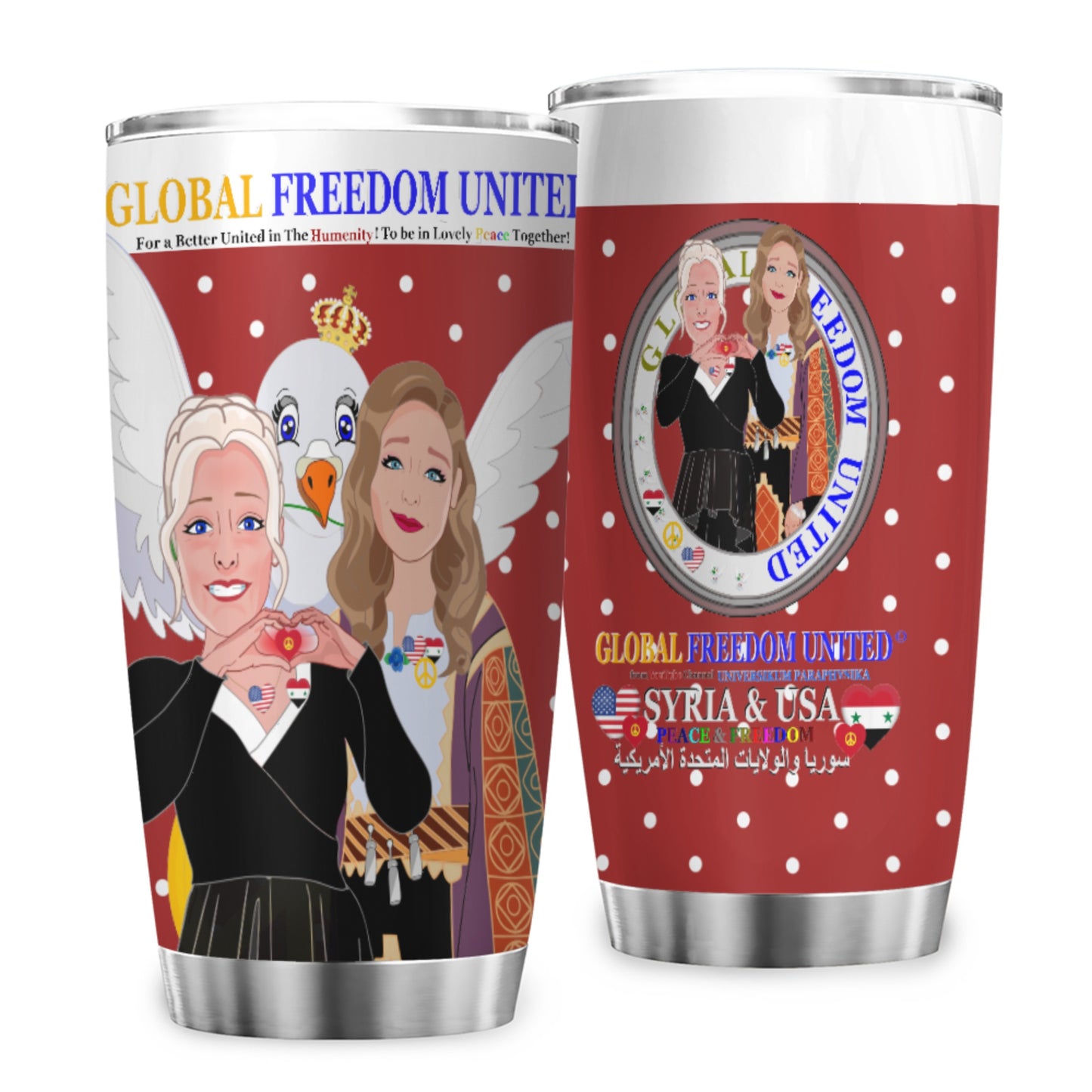Tumbler GLOBAL FREEDOM UNITED© Women Syria & USA Red
