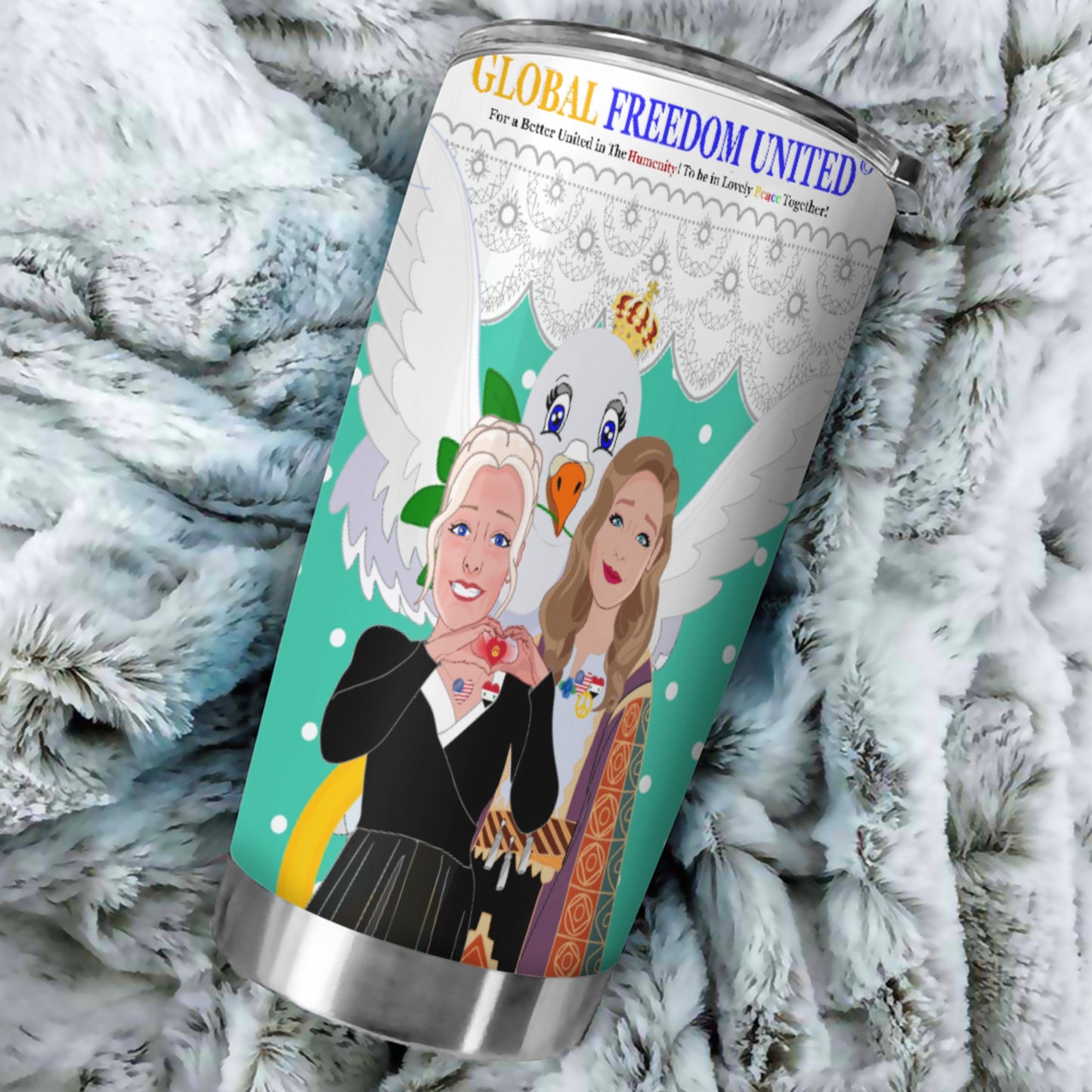 Tumbler GLOBAL FREEDOM UNITED© Women Syria & USA Green